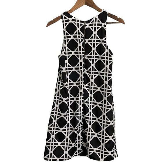 Everly Womens Black White Geometric Stripe Sleeveless Career Shift Dress Medium - Picture 7 of 7